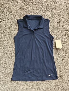 Nike Women’s Golf Sleeveless Polo Tank - Navy Blue